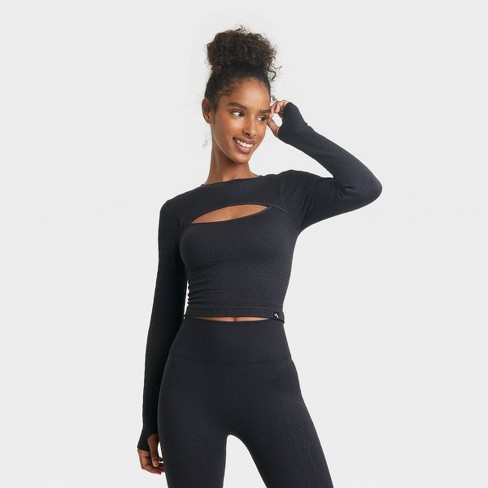 Long Sleeve Black Crop Top – Shopsisterology