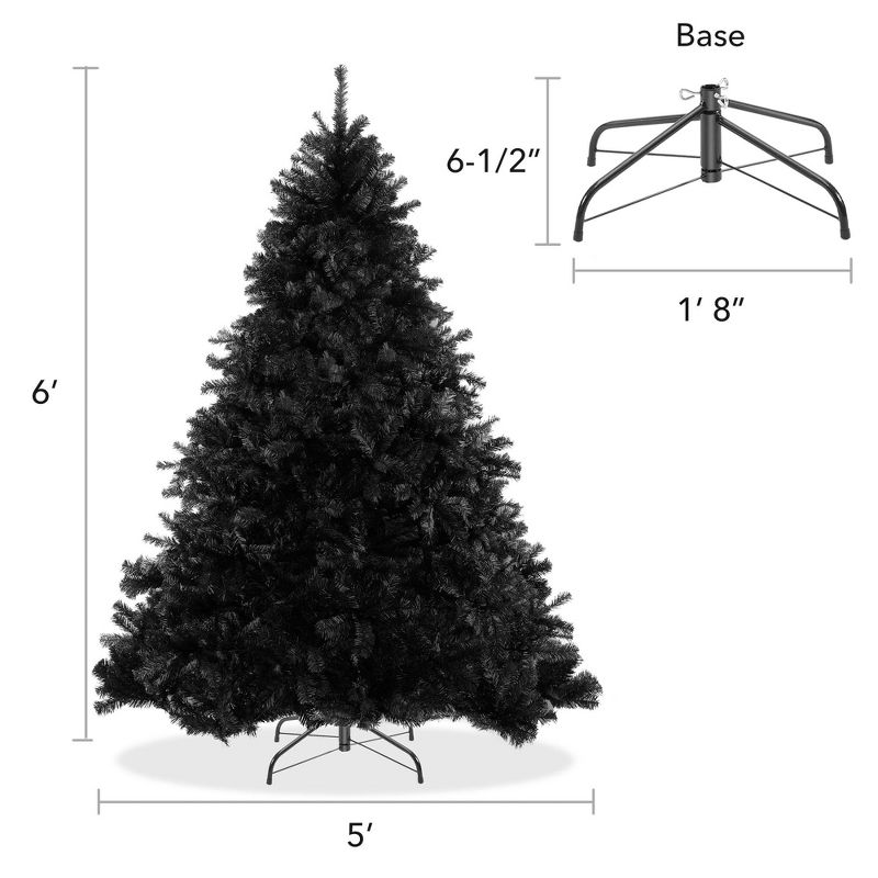 Casafield Artificial Black Spruce Christmas Tree with Metal Stand, 4 of 8