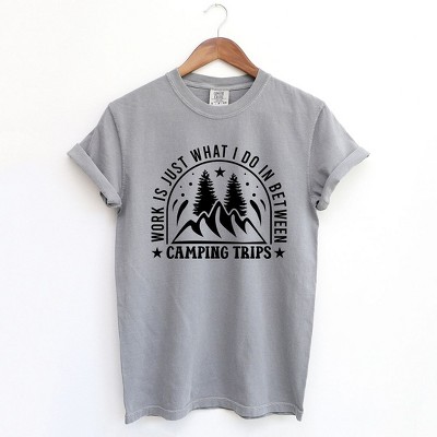 Simply Sage Market Women's Work Between Camping Trips Short Sleeve Garment Dyed Tee