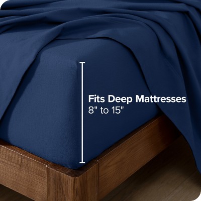 King Dark Blue Organic Cotton Flannel Sheet Set
