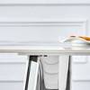 FURNIinspire Dining Tables Modern Rectangular Slab Table with Stainless Steel Butterfly Legs for Dining Room Kitchen Island, White, 63"*31.5"*30" - 4 of 4