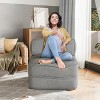 Folding Lazy Floor Sofa, with Headrest Pillow Bedroom Living Room Balcony£¬Gray - 3 of 4
