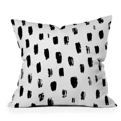26"x26" Oversized Allyson Johnson Strokes Square Throw Pillow Black/White - Deny Designs