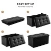 Itopfox Folding Storage Ottoman Bench with Faux Leather Seat, 85L Hidden Storage for Living Room, Bedroom, Hallway, Supports 350lbs - 3 of 4