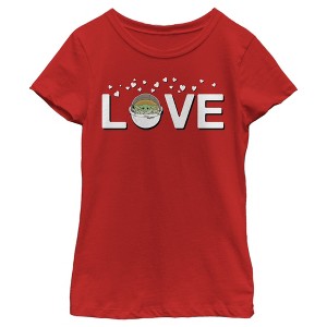 Girl's Star Wars The Mandalorian The Child Love Bassinet T-Shirt - 1 of 4