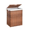 JANSNO PE Rattan Powder Coating Frame Laundry Hamper With Lid, 100L Capacity - 2 of 4