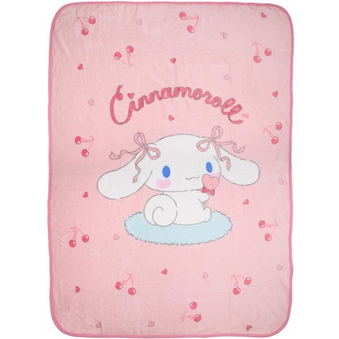 Sanrio Hello Kitty And Friends Cinnamoroll Plush Fuzzy Cute Soft Throw Blanket Pink