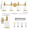 POWLIG 27.75-in 4-Light Vintage Courtly Gold Bathroom Vanity Light with Frosted Milk Glass Shade - 4 of 4