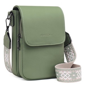 Small Crossbody Bags for Women Trendy,Leather Triple Compartment Cell Phone Crossbody Wallet - 1 of 4