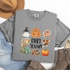 Cozy Season Watercolor Icons - Womens Garment Dyed Graphic T-Shirt - 2 of 4