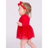 RuffleButts Baby/Toddler Girls Long Sleeve Tulle Skirted Romper - 4 of 4