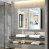 Keonjinn 36 in. W x 32 in. H  Metal Framed Silver Rectangular Framed Recessed/Surface Mount Medicine Cabinet with Mirror,Silver - 2 of 4