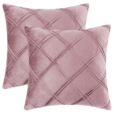 Unique Bargains Luxury Sofa Decorative Solid Diamond Pinch Pleated Throw Pillow Covers 2 Pcs