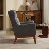 CAVINAS 26.18" Wide Modern Accent Chair, Upholstered High Back Armchair with Walnut Wood Legs, for Living Room, Bedroom - 3 of 4