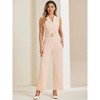 INSPIRE CHIC Women's Casual Sleeveless Shawl Collar Office Belted Cropped Jumpsuit - 3 of 4