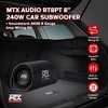 MTX AUDIO RT8PT 8 Inch 240 Watt Car Loaded Universal Powered High Performance Amplified Tube Box Vented Subwoofer Enclosure, RCA Connectivity - 4 of 4