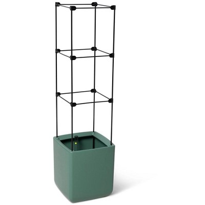 Gardener's Supply Company Oasis Self Watering Tomato Planter with Trellis | 16" High Outdoor Planting Container with Built-in Water Reservoir &