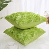 PiccoCasa Decorative Square 3D Satin Rose Flower Throw Pillow Cover 2 Pcs - 3 of 4