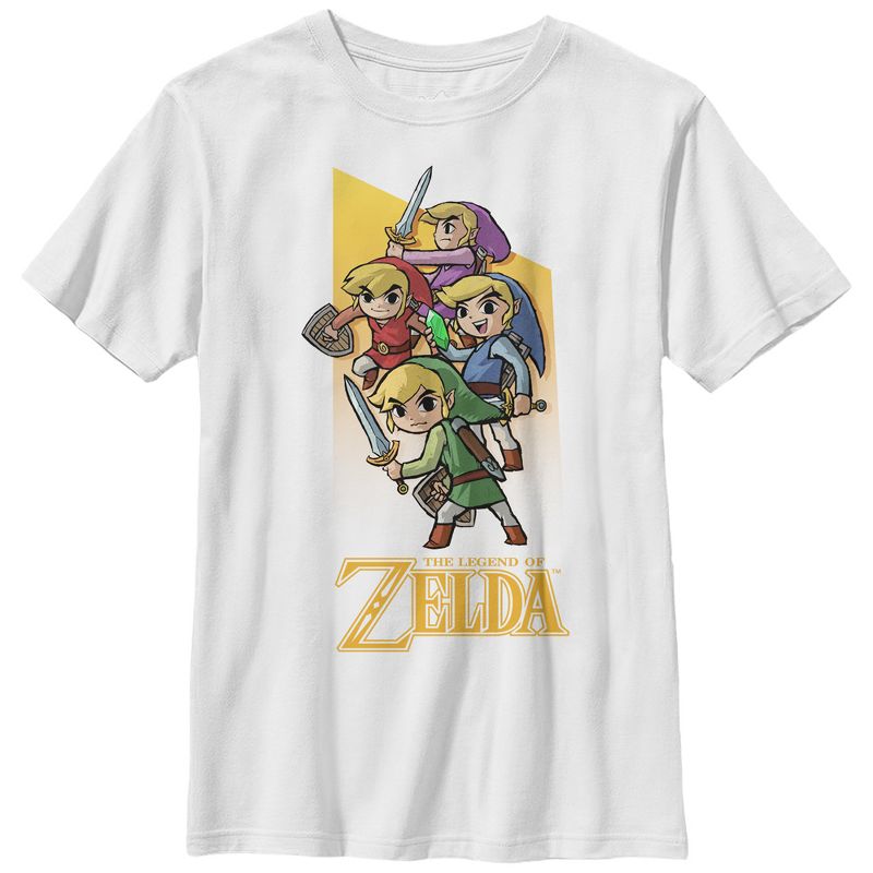 Boy's Nintendo Legend of Zelda Four Sword Link T-Shirt, 1 of 5