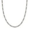 Black Bow Jewelry Men's 5.25mm Sterling Silver, Solid Figaro Chain Necklace - 3 of 4
