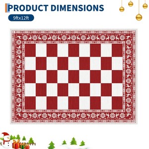 Christmas Plaid  Rug - Washable Non-Slip Reindeer Rug, Stain Resistant Foldable Floor Mat for Entryway, Porch, Bedroom, Multiple Sizes & Colors - 1 of 4