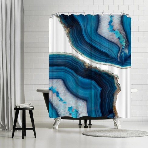 Americanflat Blue Agate By Emanuela, Geode Shower Curtain Hooks