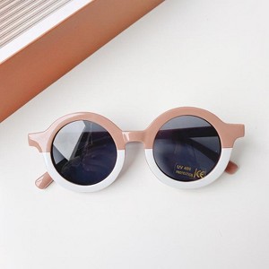 MyKids-Usa Girls Color Patchwork Design Round Frame Sunglasses - 1 of 3