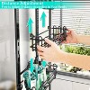 Aoibox 4-Tier Over the Door Shower Caddy with 22 Hooks & 2 Toothbrush Holders, No Drilling Adjustable Hanging Bathroom Organizer - Black - 2 of 4