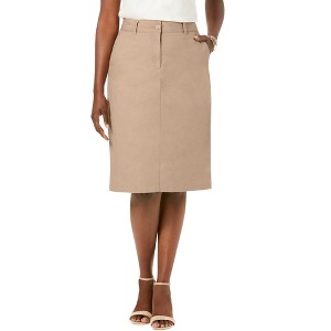 Jessica London Stretch Cotton Chino Skirt - 1 of 4
