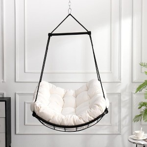 KTMBDW Hanging Chair, Hammock Chair with Thick Cushion, Boho Swing Chair for Bedroom, Patio, Balcony, Garden, Accessories Included - 1 of 4