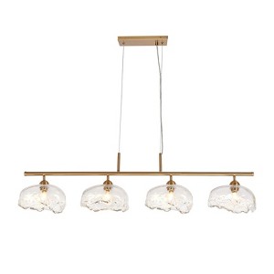 LNC Ranunculus 4-Lights 44.5" Brass Modern Luxury Linear Glass Island Lights - 1 of 1