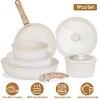 NewHome "9-Piece Nonstick Cookware Set with Detachable Handles, Glass Lids, Dishwasher & Oven Safe, Aluminum" White - 2 of 4