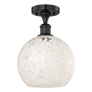 White Mouchette - 1 Light Semi-Flush Mount In Modern Style-11.88 Inches Tall and 10 Inches Wide - 1 of 1