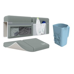 Elan Baby Bath Kneeler & Elbow Rest Pad Set with Rinse Cup, Non-Slip Design, Includes 4 Toy Pockets – Waterproof and Easy to Clean - 1 of 4