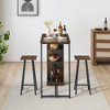 TROPOW Small Bar Table and Chairs Set for 2, 3-Piece Bar Table Set with Storage Drawer & Shelf, Space Saving Table for Small Apartment, Living Room - 3 of 4
