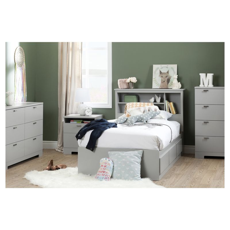 Twin Reevo Mates Bed with 3 Drawers Soft Gray - South Shore, 4 of 7