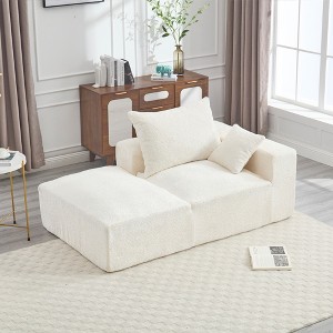 107'' Chenille Memory Foam 2-Seater Deep Seat Couch with No Installation, Easy to Transport, and Modern Design - 1 of 4