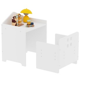 Yinvani White Table and Chair Set with 3 Heights Adjustable - 1 of 4