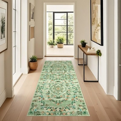 Modern Insect Botanical Pattern Area Rug Floral Print Rug Non-Slip Low Pile Soft Accent Carpet for Living Room Bedroom