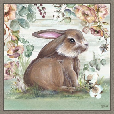 Amanti Art Farmhouse Bunny I by Tre Sorelle Studios Canvas Wall Art Print Framed 22 x 22-in.