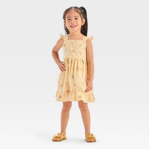 Toddler Girls' Disney Minnie Mouse Poplin Dress - Yellow 4t : Target