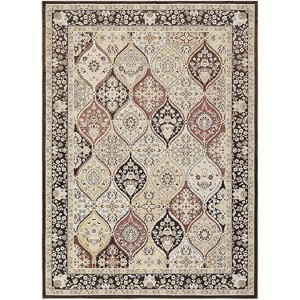 Modern Geometric Trellis Washable Area Rug - Non-Slip Low-Pile Indoor Carpet for Living Room, Bedroom, Dining Room & Office - 1 of 4