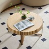 NicBex Modern Handcraft Drum Coffee Table with Cross Metal Legs,Small Round End Table,Center Table for Living Room - 3 of 4