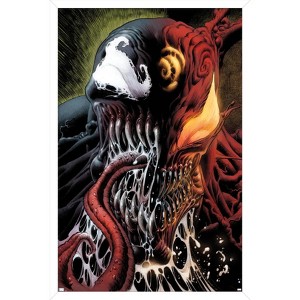 Trends International Marvel Comics - Carnage - Face Split with Venom Framed Wall Poster Prints - 1 of 4