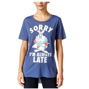 Hybrid Womens Sorry I'm Late Graphic T-Shirt, Blue, Small - 1 of 1