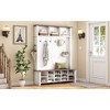 VYNXARIA Farmhouse 4-in-1 Hall Tree with 6 Hooks & Adjustable Shelves - Rustic White Entryway Bench - 4 of 4
