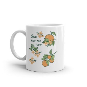 Crazy Dog T-Shirts Grow With The Flow Mug Cute Flower Plant Orange Graphic Novelty Coffee Cup-11oz - 1 of 4