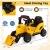 Costway 12V Kids Ride On Construction Tractor with Horn & Music & Tail LED Lights Yellow - 3 of 4
