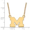 Black Bow Jewelry 14k Yellow Gold Plated Sterling Silver Michigan Wolverines NCAA Necklace 18 Inch - 2 of 4