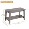 2-Tier Industrial Coffee Table with Storage Shelf, Rectangle Wood and Metal TV Stand, Side End Table for Small Living Rooms, Grey - 2 of 4